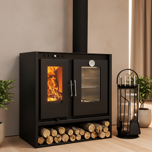 <span class=keywords><strong>Stufa</strong></span> a <span class=keywords><strong>Legna</strong></span> con Forno in Acciaio Resistente per Riscaldamento Domestico e Cottura Alimenti - Product Image 2