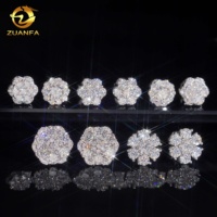 Anting-anting Hip Hop Perak Sterling 925 dengan Batu Moissanite VVS Bentuk Bunga, Pengiriman Cepat dari Stok Lokal