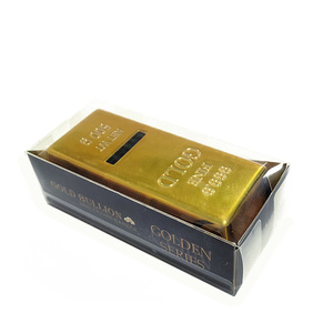 Tirelire en plastique en forme de brique d'or, cadeau créatif, petite taille - Product Image 6
