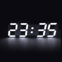 Reloj de Pared Digital LED 3D con Pantalla Grande para Pasillo Moderno EMAF, Reloj de Escritorio con Calendario, Decoración para Hogar, Oficina, Bar, Restaurante