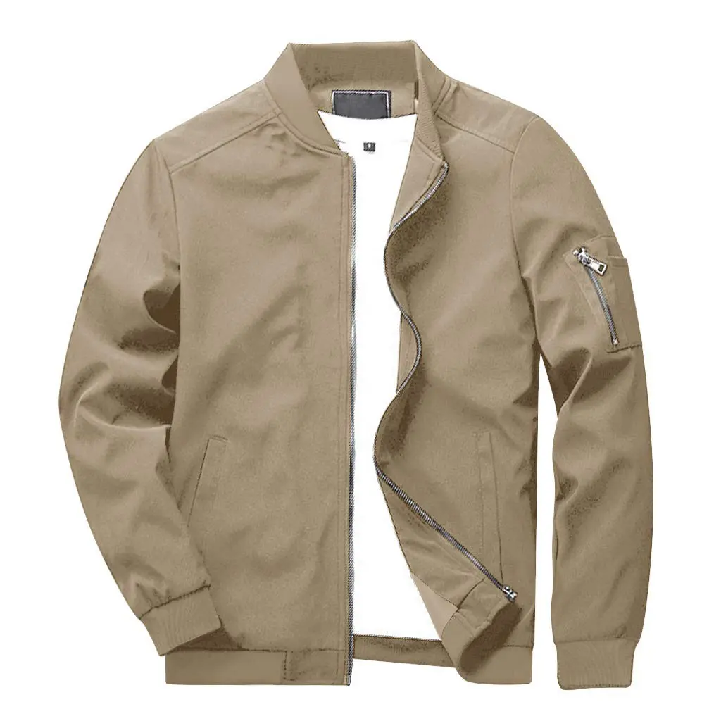 Men's Spring Fall Casual Slim Fit Thin Lightweight Outwear Sportswear Bomber Jacket Coat