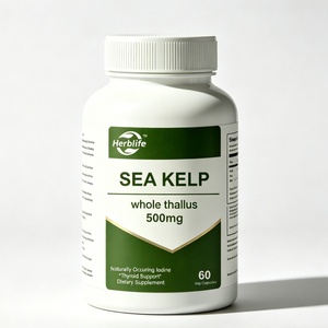 Cápsulas y Tabletas de Extracto de Algas Marinas con Yodo Natural, Venta al Por Mayor de Fábrica, OEM ODM, Favorece la Función Saludable de la Tiroides, Suplemento de Algas Marinas - Product Image 1