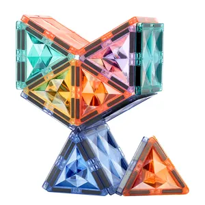 热卖制造DIY明星钻石磁性瓷砖磁性积木套装儿童磁性建筑瓷砖