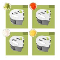 Trancheuse manuelle de légumes 4-en-1 avec lames en acier inoxydable, robuste, pour nouilles de courgette, spaghetti et pâtes, compatible lave-vaisselle, avec ventouse