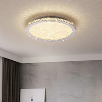 Plafonnier rond simple Chambre à coucher Salon Moderne Plafonnier LED en cristal à montage en surface