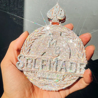 Pendentif Hip Hop en Argent 925 avec Pierre Moissanite, Conception Personnalisée sur Mesure, Certifié, Prise en Charge par l'Usine