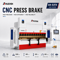 Presse plieuse hydraulique CNC 170T 3200mm 4+1 axes WE67K DA-53TX, machine de pliage automatique de l'aluminium, pour la construction navale et les tôles d'acier