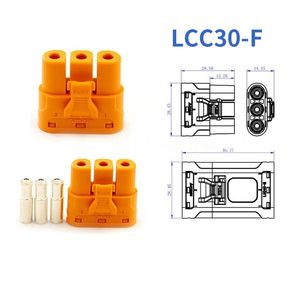 Amass LCC30PB-M Locking <b>3</b>-<b>Pin</b> <b>Connector</b>, 35A Silver-Plated Copper Vertical PCB Mount Plug for High-Performance UAVs - Product Image 4