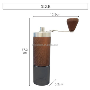 Moulin à café manuel en céramique à réglage ajustable, motif <span class=keywords><strong>grain</strong></span> de bois ou marbre blanc, pour usage domestique - Product Image 4