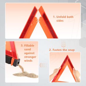 Bán Buôn An Toàn Tam Giác Cảnh Báo Kit Có Thể Gập Lại Cảnh Báo Dấu Hiệu Tam Giác Xe Bên Đường Khẩn Cấp Kit Với Phản Quang Cảnh Báo Tam Giác - Product Image 4