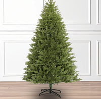 Hochwertiger Verschlüsselter Vollkunststoff-Weihnachtsbaum für Innenräume Luxuriöse Dekoration Metallständer Steckbar Warmweißes Licht 5-10 Fuß