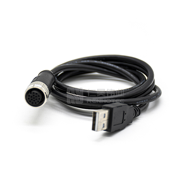 M12 to USB 2.0 3.0 Tpye A B RS485 Cable Connector 4 Pin 4pin 5pin