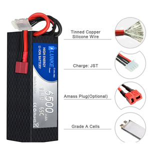 Bateria LiPo de Caixa Rígida Graphene 3S 11.1V 6500mAh 65C com Conector EC5 Deans T para Carro RC, Caminhão, Barco 102050 - Product Image 5