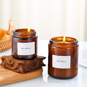 Bocaux à bougies en verre vides, réutilisables, écologiques, avec couvercles, transparents, ambrés, noirs mats, avec logo personnalisé, 4oz, 8oz, 16oz - Product Image 5