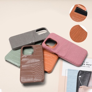 Funda de teléfono de cuero PU con textura de cocodrilo, logotipo personalizado, regalo de negocios corporativo para celebración de aniversario, funda de teléfono para iPhone - Product Image 3