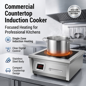 In-Smart Cocina de Inducción Comercial de 220V, Plana, de Alta Potencia, con un Solo Quemador, de Acero Inoxidable, con Sensor Táctil - Product Image 3