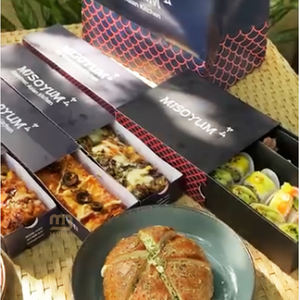 กล่องพิซซ่าขนาด 7 นิ้ว สีดำ 25 ซม. รูปทรงสี่เหลี่ยมผืนผ้า กล่องกระดาษแข็งแบบเลื่อน บรรจุภัณฑ์คอร์นด็อก <span class=keywords><strong>อาหาร</strong></span><span class=keywords><strong>เกาหลี</strong></span> กล่องแบบลิ้นชักสำหรับซื้อกลับบ้าน - Product Image 2