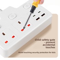 Adaptateur de prise Europlug 13A 2 prises CA Multiprise avec 2 ports USB-C et charge rapide USB