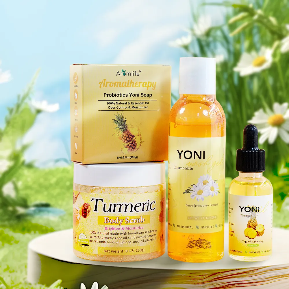 Aromlife Natural Vaginal Care set Feminine Wash Yoni Oil Soap vulva balm creme Set for Women Ph Balance Remove Odor Kits