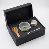 Ensemble de thé matcha en acier inoxydable avec logo personnalisé, fouet en bambou Chasen, bol, cuillère en métal, vente en gros