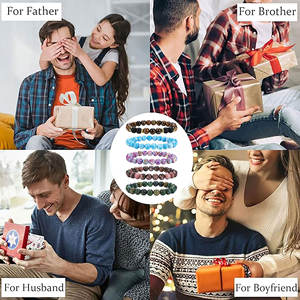 <span class=keywords><strong>Bracelet</strong></span> de guérison en perles de 8 mm avec améthyste, œil de tigre, pierres de cristal, perles rondes, bijoux, yoga et cadeau - Product Image 4