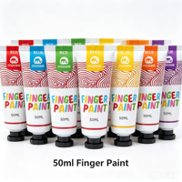 Peinture à doigts lavable en pots de 50 ml en gros pour enfants, non toxique, kit de dessin DIY pour empreintes de mains, fournitures artistiques pour l'école et la maternelle