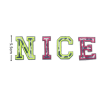Nouvel Arrivage Patch en tissu chenille thermocollant à motif léopard et lettres anglaises (A-Z), avec strass brodés, écologique