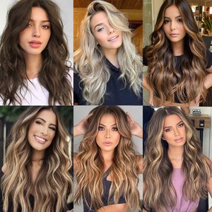 Extensiones de Cabello Rubio Largo y Ondulado de 20 Pulgadas, 4 Piezas con Clip, Extensiones Sintéticas para Mujer, Doble Trama, Rubio Cenizo Decolorado - Product Image 6