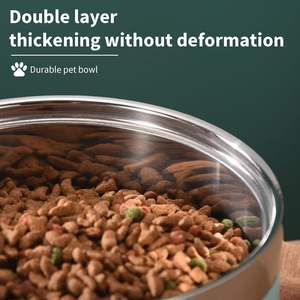 Mangkuk hewan peliharaan baja tahan karat ramah lingkungan Logo kustom mangkuk makanan anjing & kucing modis untuk hewan peliharaan besar sedang & Kecil - Product Image 3