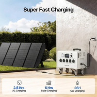 Générateur solaire à onde sinusoïdale pure 6000W, batterie LiFePO4, application intelligente, UPS, station d'alimentation portable robuste pour camping-car et maison