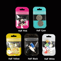 5.5*9cm sac en plastique petit paquet transparent impression personnalisée Logo fond plat fermeture éclair zip-lock couleurs complètes sacs d'emballage