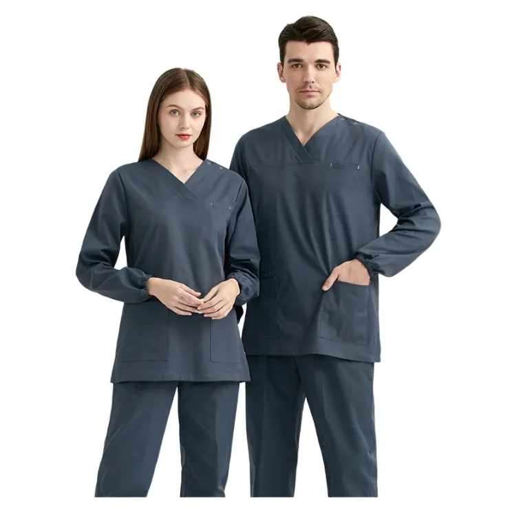 Fabrieksprijs Goedkope Mannen Vrouwen Ziekenhuis Arts Uniformen Scrubs Apotheek Medische Custom Logo Arts Verpleegster Scrubs Top Broek