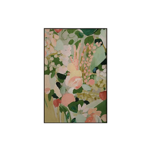 Hand Painted Oil Painting Floral Abstract Art Modern Minimalist Living Room Sofa Background <b>Wall</b> Decor Metal <b>Frame</b> - Product Image 5