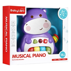 Musica cartone animato pianoforte a <span class=keywords><strong>batteria</strong></span> bambino che suona ippopotamo chiave pianoforte giocattoli musicali - Product Image 1