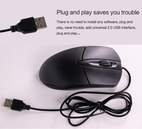 Souris personnalisée d'usine souris optique filaire USB 1000 Dpi souris universelle pour PC 3D personnalisé pratique ABS Windows 10 Pro clé