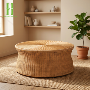 Must-have Handicraft Decorative Handmade Durable Eco-Friendly Rattan Wooden Modern Coffee <b>Table</b> New Arrivals Unique Accent - Product Image 1