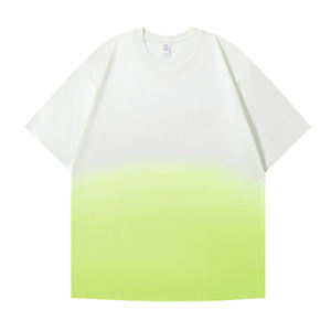 T-shirt à manches courtes col rond pour homme, style streetwear américain grande taille, dégradé de couleurs, effet délavé vintage, 100% coton respirant - Product Image 4