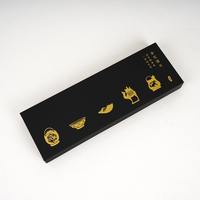 Boîte d'emballage de thé chinois haut de gamme personnalisée, boîte-cadeau rigide rectangulaire noire avec fermeture magnétique et séparateurs en carton