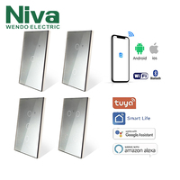 Wifi Smart Switch 3 Gang Touch App Panneau de commande Interrupteur d'éclairage mural Système domestique Inteligente