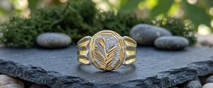 DIVYORO Premium Gold Plated <b>Men</b> <b>Ring</b> Copper and Brass Fashion Jewelry Classic Finger <b>Ring</b> with Elegant Timeless Design - Product Image 2