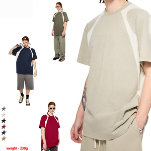 T-Shirt Oversize da Uomo Lulu Personalizzata all'Ingrosso, <span class=keywords><strong>Vintage</strong></span>, Bicolore con Logo Stampato, 100% Cotone Ecologico - Product Image 2