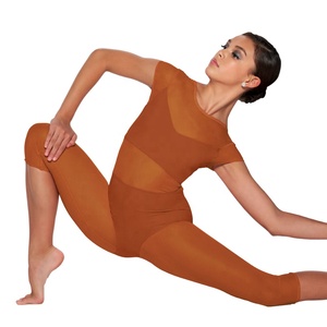 Traje de Danza Lírica Transparente MiDee para Mujeres Adultas con Mangas Cortas, Sujetador Integrado y Braguitas para Actuaciones en Escenario - Product Image 3