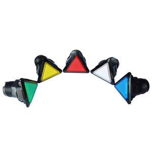 Triangular Game Console Button <b>Switch</b> 39mm Plastic Self-Resetting With Light For Amusement Machine Accessories - Product Image 2