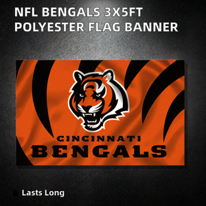Bandiere per Squadre di Football Americano 3x5FT in Poliestere con Stampa Digitale, Bandiera dei <span class=keywords><strong>Bengals</strong></span> per Uso Automobilistico - Product Image 2