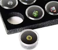 Boîte ronde en acrylique pour comptoir, exposition, transparente, pour pierres brutes, boîte à bijoux en diamant brut, plateau de présentation avec couvercle