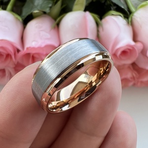 Anello in Tungsteno Bicolore Oro Rosa 8mm di Coolstyle Jewelry, Vendita all'Ingrosso, per Uomo e Donna, Dropshipping, Fede Nuziale alla Moda - Product Image 5