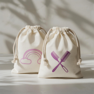 Custom <b>Printing</b> Raw Cotton Package Bags Natural Cotton Fabric Drawstring Bag Packing With Personal Care - Product Image 2