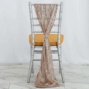 Green Damask &amp; Red Sequin <strong>Chair</strong> Sash for Home &amp; Banquet Party Decoration Blue-Green Sequin Seat Back Decoration