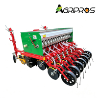 Semoir de précision pour blé à 16 vitesses, 14 rangs, unités flottantes à double compactage avec boîte à semences transparente pour attelage 3 points de tracteur