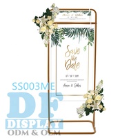 Support de panneau de mariage doré de 4,9 pieds de haut, cadre de panneau de bienvenue, tableau des sièges, liste des invités, répertoire, support géométrique